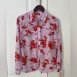 Nanette Lepore Floral Long Sleeve Shirt NWT